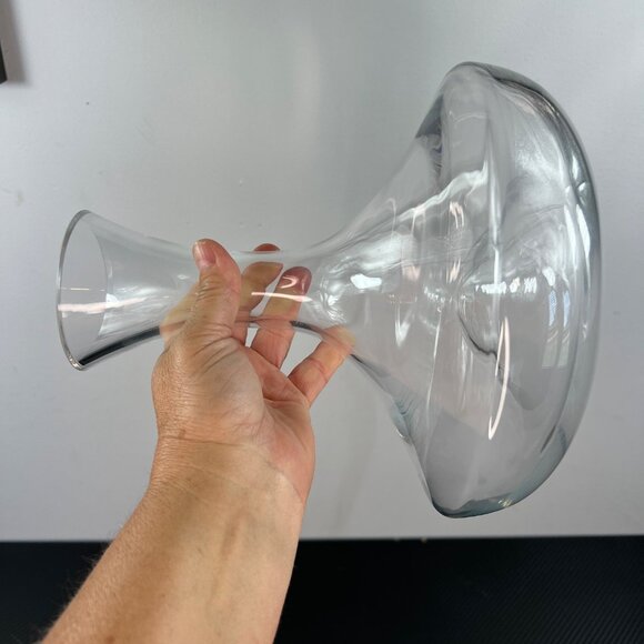 Glass Wine Decanter Carafe Vase Made In Germany Concave Bottom Wide Base - Picture 4 of 11